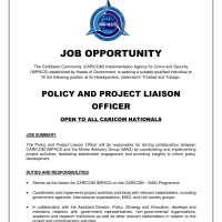 CARICOM IMPACS - Policy and Project Liaison Officer